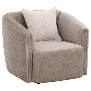 Townsend - Chenille Upholstered Rolled Arm Chair - Latte