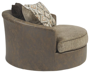 Abalone - Chocolate - Oversized Swivel Accent Chair