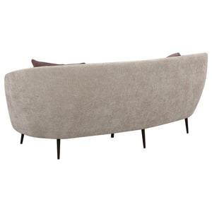 Ellorie - Upholstered Channel Back Curved Sofa - Beige