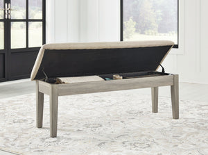 Parellen - Beige / Gray - Upholstered Storage Bench