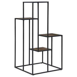 Rito - 4-Tier Multi-Display Shelf - Rustic Brown And Black