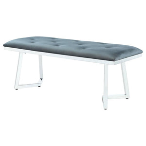 Beaufort - Velvet Upholstered Dining Bench - Steel Gray