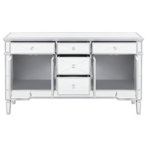 Duchess - 5-Drawer Mirrored Storage Accent Cabinet - Silver