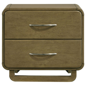 Amsbury - 2-Drawer Nightstand Bedside Table - Nutmeg