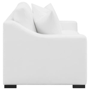 Ashlyn - Upholstered Sloped Arm Loveseat - White