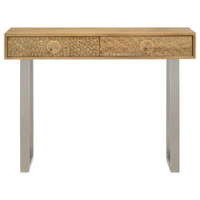 Draco - 2-Drawer Console Table Hand Carved Details - Natural