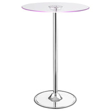 Thea - Round Glass Top LED Bistro Bar Table - Chrome