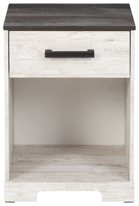 Shawburn - Whitewash / Charcoal Gray - One Drawer Night Stand