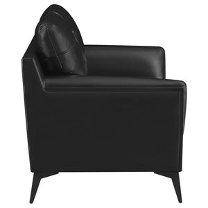 Moira - Upholstered Wedge Arm Tufted Loveseat - Black