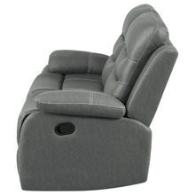 Nova - Upholstered Padded Arm Reclining Loveseat - Dark Gray