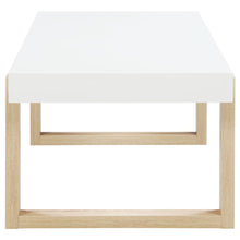 Pala - Rectangular Coffee Table - White High Gloss And Natural