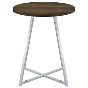 Burkhart - Round Pub Height Bistro Bar Table - Brown Oak