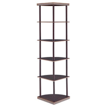 Bonwick - 5-Shelf Corner Bookshelf - Cappuccino