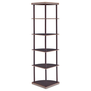 Bonwick - 5-Shelf Corner Bookshelf - Cappuccino