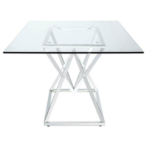 Beaufort - Rectangular Glass Top Dining Table - Chrome