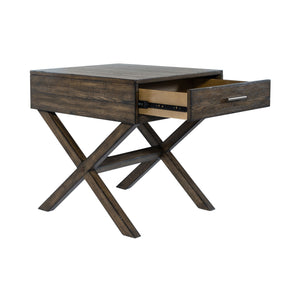 Lennox - Drawer End Table - Dark Brown