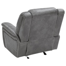 Conrad - Upholstered Padded Arm Glider Recliner - Gray