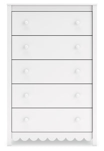 Hallityn - White - Five Drawer Chest