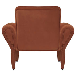 Liana - Upholstered Roll Arm Accent Armchair - Rust