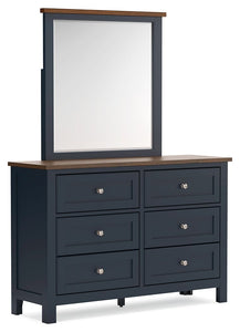 Landocken - Brown / Blue - Dresser and Mirror