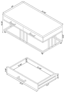 Dalya - 2-Drawer Rectangular Coffee Table - White High Gloss