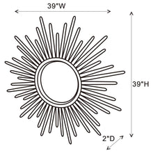 Beiwen - Sun Burst Wall Mirror - Champagne