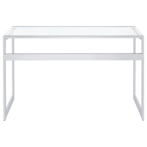 Hartford - Glass Top Writing Desk - Chrome