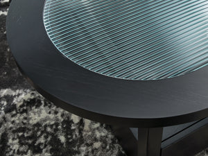 Winbardi - Black - Oval Cocktail Table