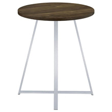 Burkhart - Round Pub Height Bistro Bar Table - Brown Oak