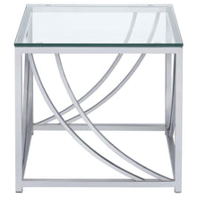 Lille - Glass Top Square End Table Accents - Chrome