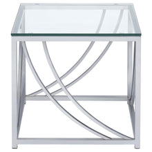 Lille - Square Glass Top Side End Table - Chrome