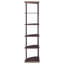 Bonwick - 5-Shelf Corner Bookshelf - Cappuccino