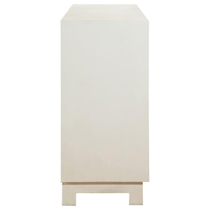 Voula - 4 Door Wood Accent Storage Cabinet - White And Gold