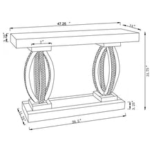 Amalia - Mirrored Acrylic Entryway Sofa Console Table - Silver