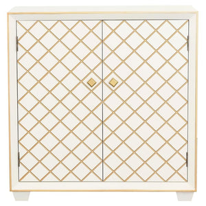 Belinda - 2 Door Storage Accent Cabinet - White And Gold