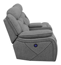 Higgins - Upholstered LAF Power Loveseat - Gray