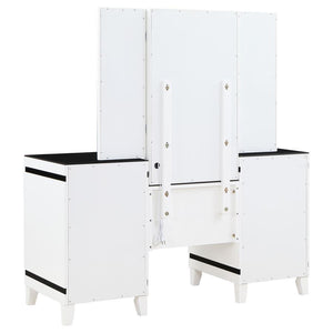 Talei - 6-Drawer Vanity Set With Lighting - Black And White