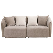 Townsend - Chenille Upholstered Rolled Arm Sofa - Latte