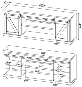 Brockton - 3-shelf Sliding Doors TV Console