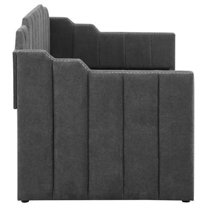 Kingston - Upholstered Twin Daybed With Trundle - Charcoal