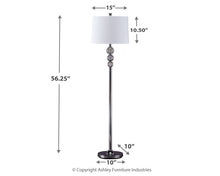 Joaquin - Clear / Chrome Finish - Crystal Floor Lamp