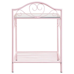 Massi - Metal 1-Shelf Nightstand - Powder Pink