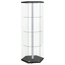 Zahavah - 4-Shelf Hexagonal Clear Glass Curio Cabinet