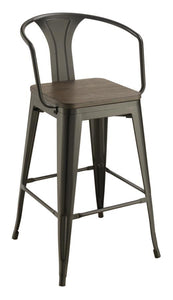 Cavalier - Metal Bar Chair (Set of 2) - Dark Elm And Matte Black