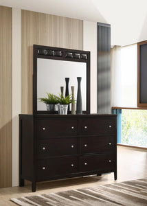 Carlton - 6-Drawer Dresser With Mirror - Cappuccino