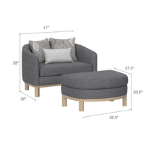 Maeve - Chair and Storage Ottoman Set - Dark Gray