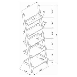 Colella - 3 Piece Ladder Desk And Bookcase Set - Cappuccino