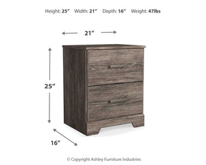 Ralinksi - Gray - Two Drawer Night Stand