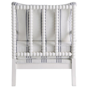 Blanchett - Upholstered Bobbin Accent Chair - White And Navy