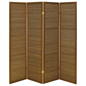 Browning - 4-Panel Bamboo Room Divider Folding Screen - Walnut